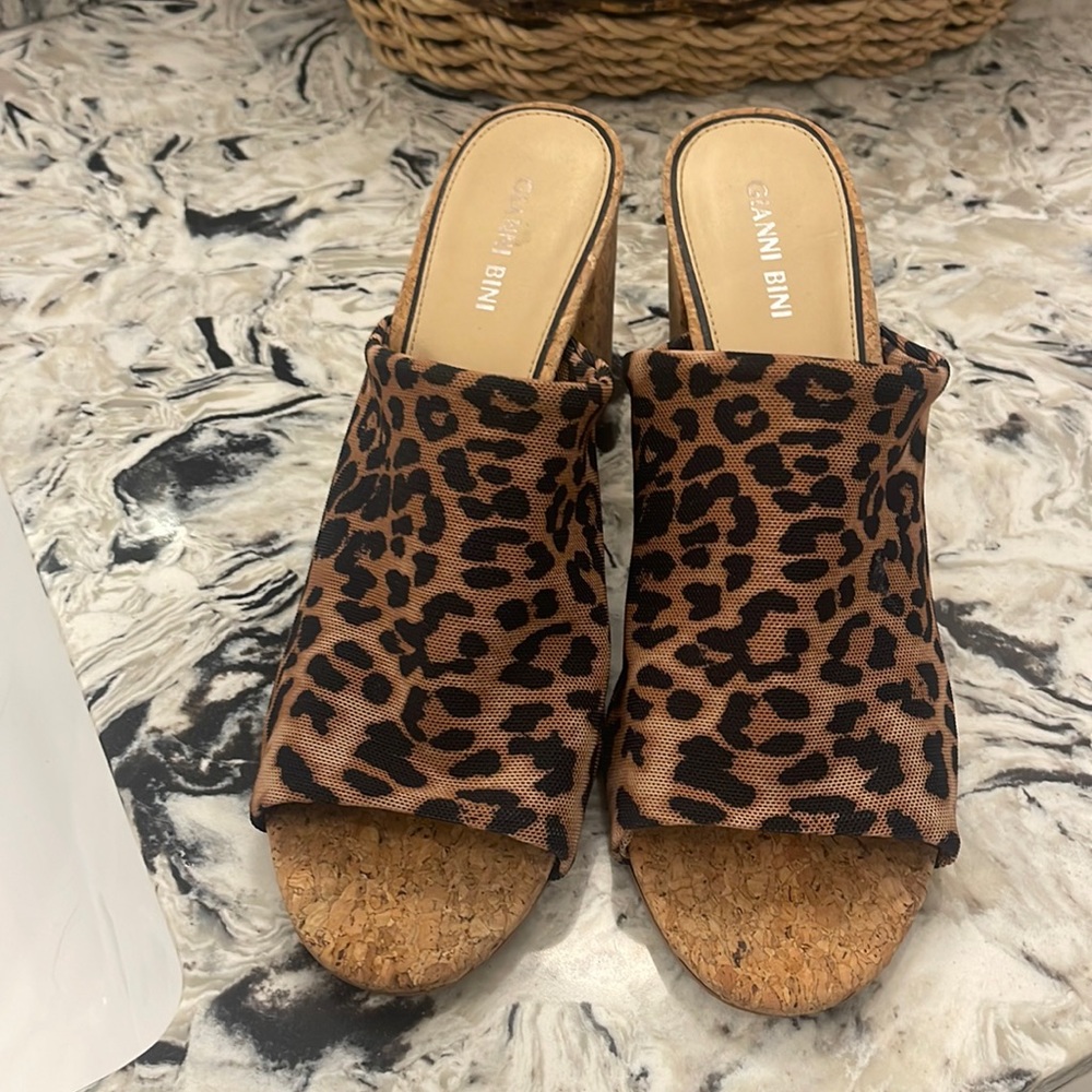 Cheetah heeled slides.  Great shoes!!  Good condition